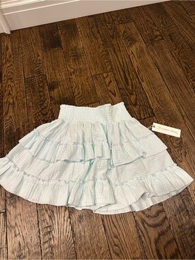 Caruso Light Blue Tiered Ruffle Skirt